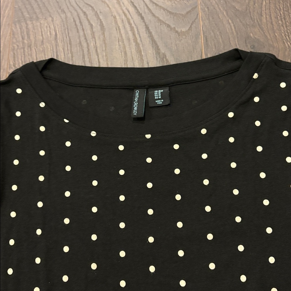 Cynthia Rowley Black and White Polka Dot Top NWT - M - Picture 4 of 7